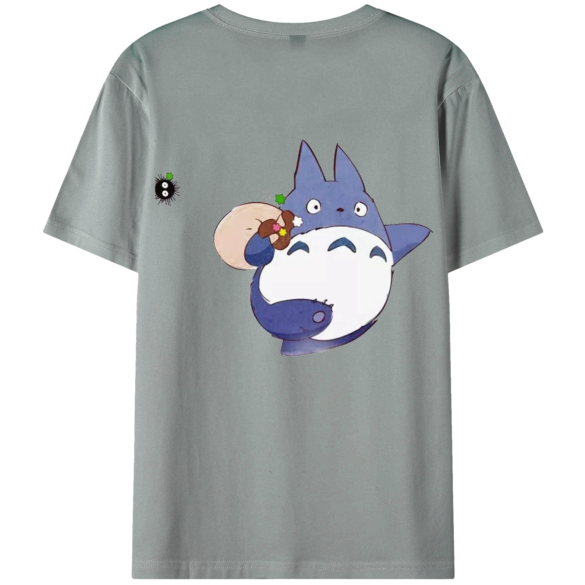 （画像用） となりのトトロ 草壁メイ 草壁サツキ My Neighbor Totoro Satsuki Kusakabe Mei Kusakabe 綿100％ メンズ半袖Tシャツ（バックプリント） 通気性